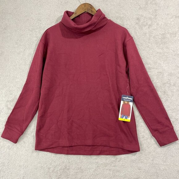 NEW Lands' End Womens S Burgundy Long Sleeve Funnel Neck Top - Picture 2 of 10